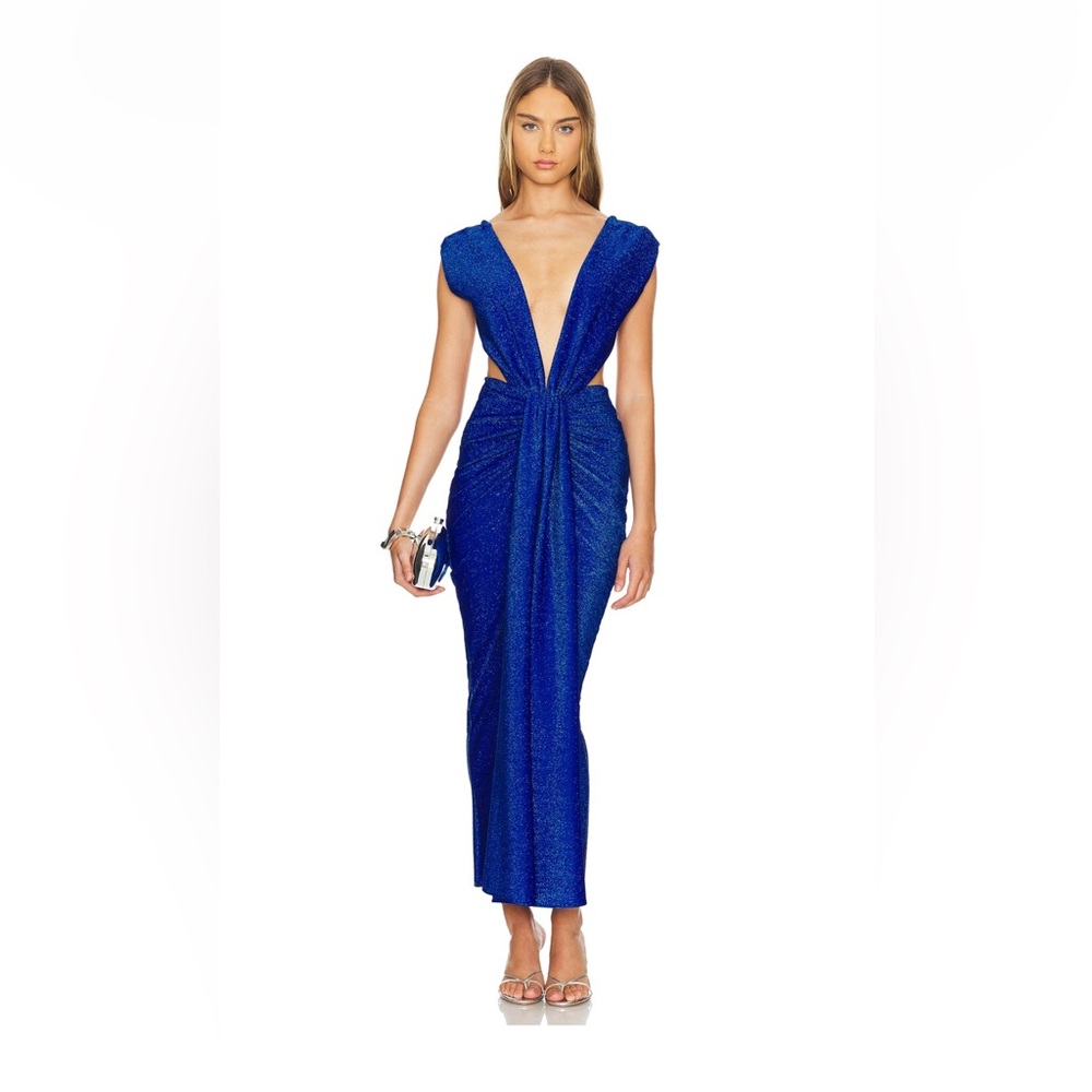 Baobab Collection Backless Nia Dress size S Shimmer Blue NWT